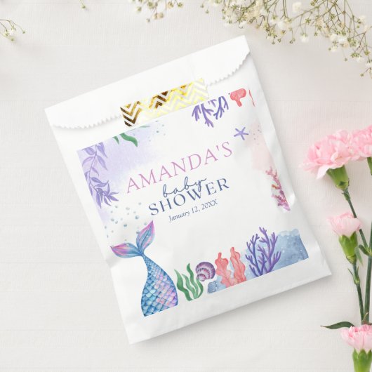 Wasserfarbe Mermaid Babydusche Geschenktütchen (Versiegelt)