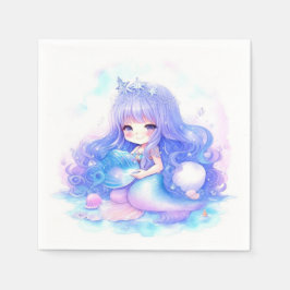 Wasserfarbe Mermaid Babydusche Serviette