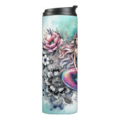 Wasserfarbe Mermaid Thermosbecher (Nach links gedreht)