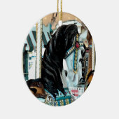 Wasserfarbe Merry-Go-Round Pferd Keramik Ornament (Rechts)