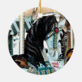Wasserfarbe Merry-Go-Round Pferd Keramik Ornament (Hinten)