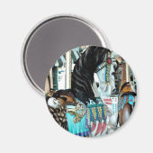 Wasserfarbe Merry-Go-Round Pferd Magnet (Vorderseite/Rückseite)