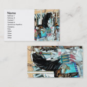 Wasserfarbe Merry-Go-Round Pferd Visitenkarte (Vorne/Hinten)