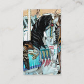 Wasserfarbe Merry-Go-Round Pferd Visitenkarte (Rückseite)