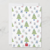 Wasserfarbe Merry & Mahjong Weihnachtsbaum Party Einladung (Rückseite)