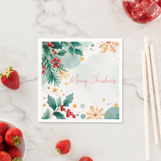 Wasserfarbe Merue Weihnachten Napkins Eleganter Ur Serviette (Beispiel)