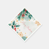 Wasserfarbe Merue Weihnachten Napkins Eleganter Ur Serviette (Ecke)