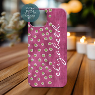 Wasserfarbe Messy Fun Polka Dots Limon heißes Rosa Case-Mate iPhone Hülle