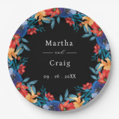 Wasserfarbe mexikanische Fiesta Blume Hochzeit Sch Pappteller (Vorderseite)