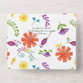 Wasserfarbe mexikanische Fiesta Wedding All In One Einladung (Rückseite)