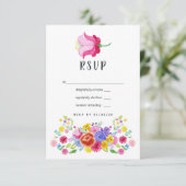 Wasserfarbe mexikanische Fiesta Wedding RSVP Karte (Stehend Vorderseite)