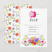 Wasserfarbe mexikanische Fiesta Wedding RSVP Karte (Vorne/Hinten)