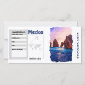 Wasserfarbe Mexiko Boarding Pass Card (Vorderseite)