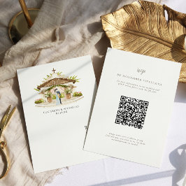 Wasserfarbe Mexiko Hacienda | QR Code Wedding RSVP