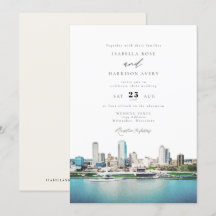 Wasserfarbe Milwaukee Wisconsin Skyline Hochzeit