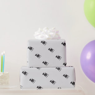 Wasserfarbe Miniatur Schnauzer Hund Tier Geschenkpapier