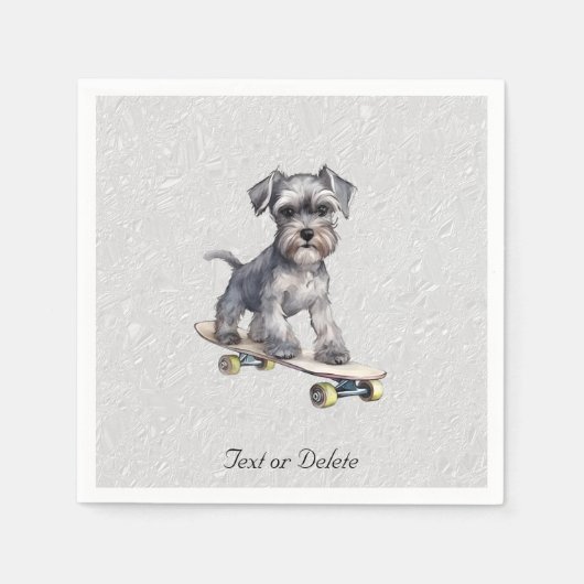 Wasserfarbe Miniatur Schnauzer Napkins Serviette (Vorderseite)