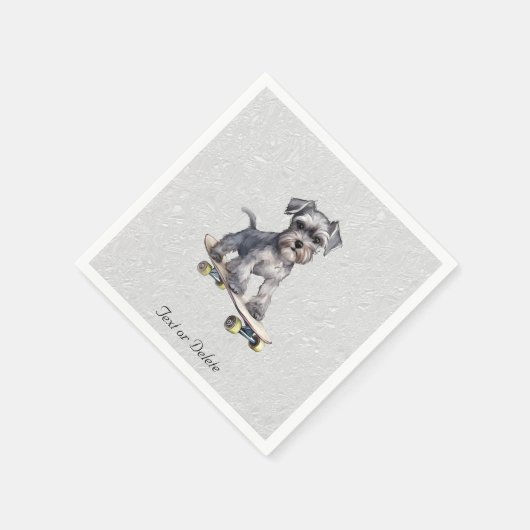 Wasserfarbe Miniatur Schnauzer Napkins Serviette (Ecke)