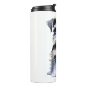 Wasserfarbe Miniatur Schnauzer Thermosbecher (Nach links gedreht)