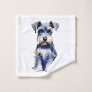 Wasserfarbe Miniatur Schnauzer Waschlappen