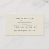 Wasserfarbe minimale abstrakte natürliche Eleganz Visitenkarte (Rückseite)