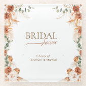 Wasserfarbe Minimalistisch Boho Chic Brautparty Glasuntersetzer (Vorderseite)