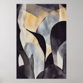 Wasserfarbe Minimalistisch Boho Wand Kunst, Abstra Poster (Vorne)