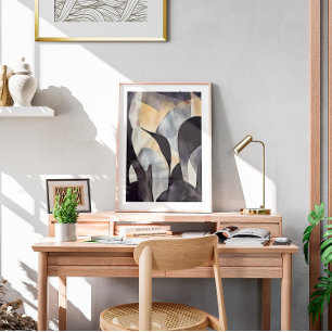 Wasserfarbe Minimalistisch Boho Wand Kunst, Abstra Poster