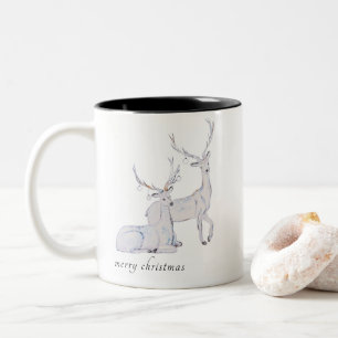 Wasserfarbe Minimalistisch Frohe Weihnachtsmann Zweifarbige Tasse