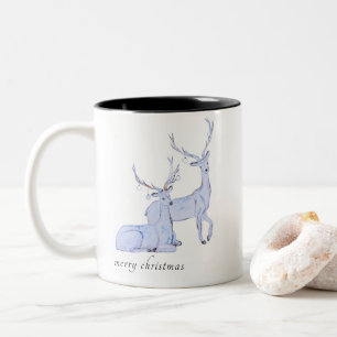 Wasserfarbe Minimalistisch Frohe Weihnachtsmann Zweifarbige Tasse