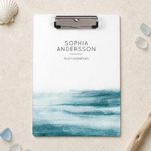 Wasserfarbe Minimalistischer trockener Blauer Ozea Klemmbrett