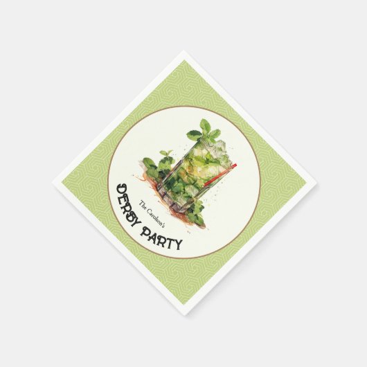 Wasserfarbe Minze Julep Derby Party Serviette (Ecke)