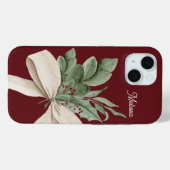 Wasserfarbe Mistletoe Grüne Personalisiert Case-Mate iPhone Hülle (Rückseite (Horizontal))