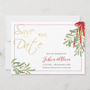 Wasserfarbe Mistletoe Hochzeit Save The Date