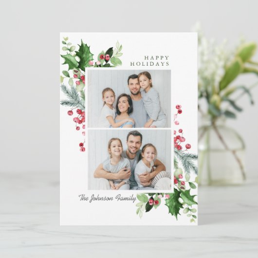 Wasserfarbe Mistletoe Holly Berry Weihnachten 2 FO (Stehend Vorderseite)