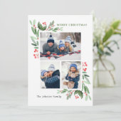 Wasserfarbe Mistletoe Holly Berry Weihnachten 3 FO (Stehend Vorderseite)