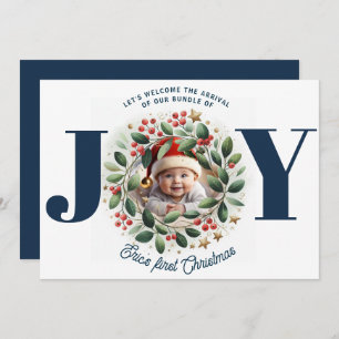 Wasserfarbe Mistletoe Kranz Bundle of JOY Feiertagskarte