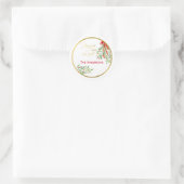 Wasserfarbe Mistletoe | Personalisierter Urlaub Runder Aufkleber (Tasche)