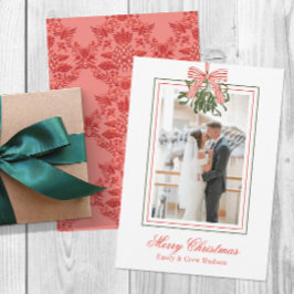 Wasserfarbe Mistletowein Weihnachtsgebäck Foto Feiertagskarte