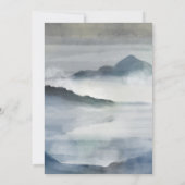 Wasserfarbe Misty Berge Indigoa Einladung (Rückseite)