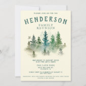 Wasserfarbe Misty Holz Retro Rustic Family Wieders Einladung (Vorderseite)