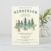 Wasserfarbe Misty Holz Retro Rustic Family Wieders Einladung (Stehend Vorderseite)