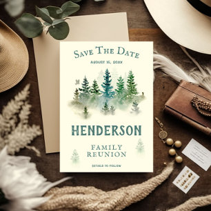 Wasserfarbe Misty Holz Retro Rustic Family Wieders Save The Date