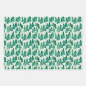 Wasserfarbe Misty Pine Weihnachtsbaumwald Geschenkpapier Set (Vorderseite 2)