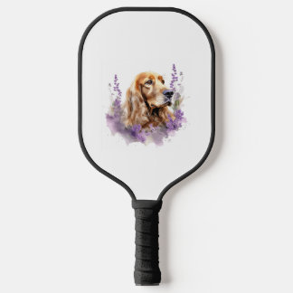 Wasserfarbe mit Blume - Englisch Cocker Spanisch Pickleball Schläger