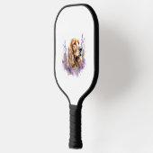 Wasserfarbe mit Blume - Englisch Cocker Spanisch Pickleball Schläger (Links)