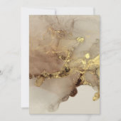 Wasserfarbe mit Goldflakes Hochzeitsempfang Einladung (Vorderseite)