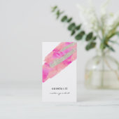 Wasserfarbe mit Imitaten Silver Glitzer Pinselstri Visitenkarte (Stehend Vorderseite)