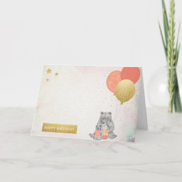 Wasserfarbe mit Mama Bear Baby Bear Happy Birthday Karte