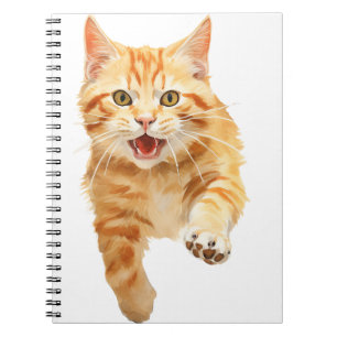 WASSERFARBE MIT ORANGE TABBY CAT NOTIZBLOCK